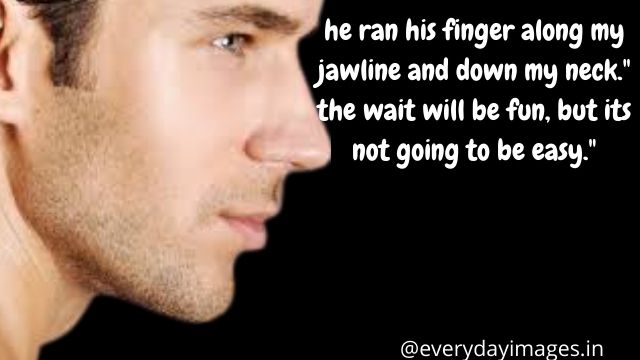 He ran his finger along my jawline and down my neck." the wait will be fun, but its not going to be easy.